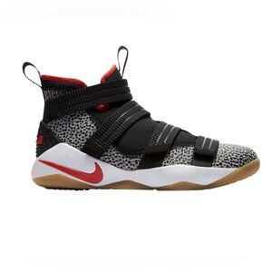 Nike Lebron Soldier 11 Safari sneakers basketball shoes Velcro youth kids US4